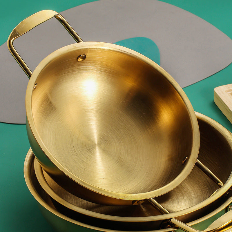 Stainless Steel Thickened Griddle Double Ear Golden Ramen