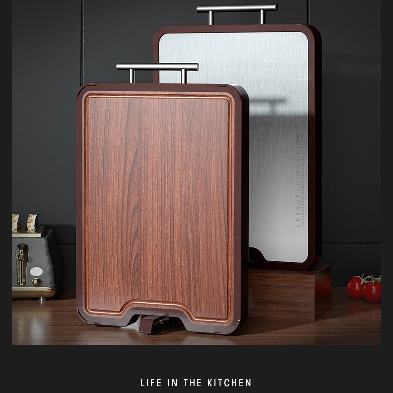 Stainless Steel Ebony Double Sided Cutting Board Antibacterial Mildewproof