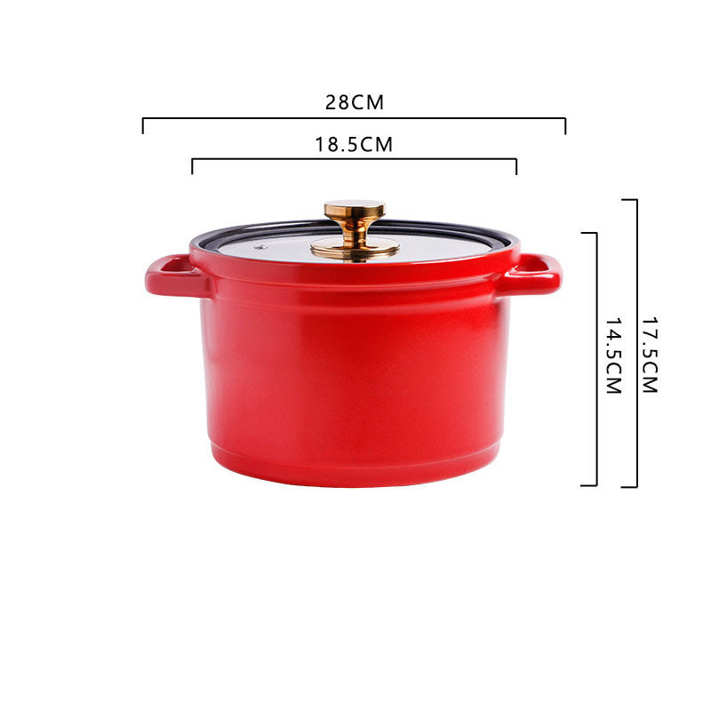 Nordic Ceramic Large Capacity Glazed Cooking Stock Pot