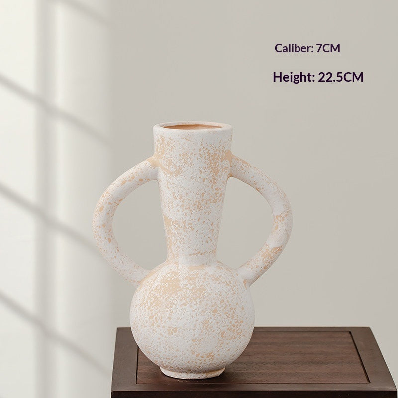 Simple Retro White Ceramic Decorative Vase