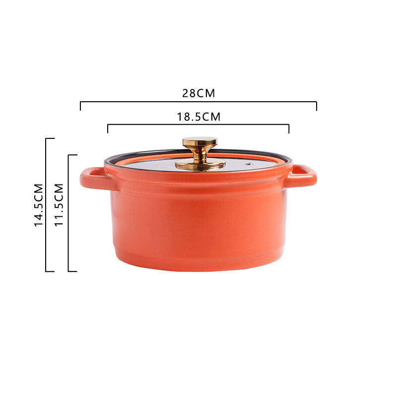 Nordic Ceramic Large Capacity Glazed Cooking Stock Pot