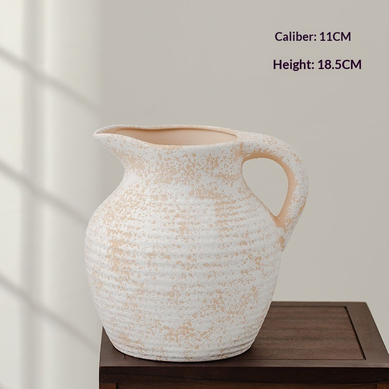 Simple Retro White Ceramic Decorative Vase