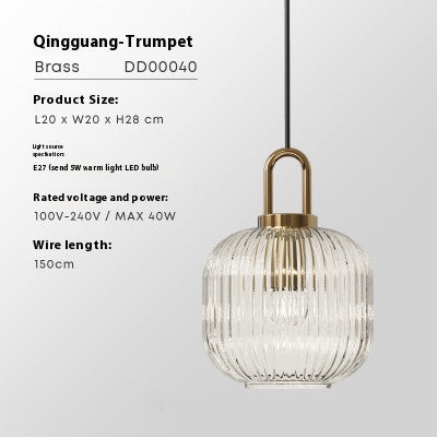 Clear Striped Glass Pumpkin Decorative Lamp For Ambient Lighting